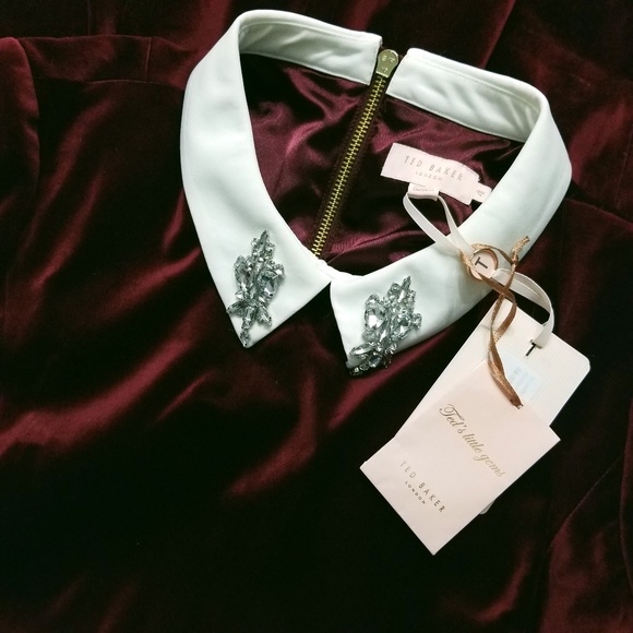 🍒NWT🍒 TED BAKER CHERYL VELVET DRESS - Picture 4 of 8